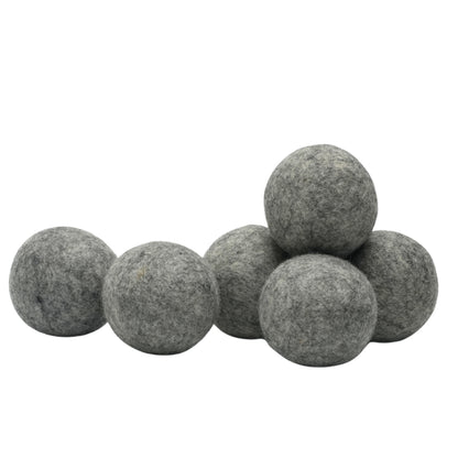 Wool Dryer Balls XL (6 Pack, 7.5 cm, Natural Gray) – 100% New Zealand Wool, Handmade in Nepal – Reusable, Eco-Friendly, Chemical-Free Fabric Softener Alternative for Laundry, 1000+ Loads