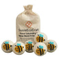 Wool Dryer Balls 7.5 cm – 6 Pack, Needle-Felted Bees Design, 100% Wool, Handmade in Nepal, Reusable Eco-Friendly Dryer Balls, Chemical-Free Fabric Softener Alternative (Bees)