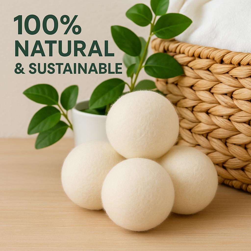 Wool Dryer Balls XL (6 Pack, 7.5 cm, Natural White) – 100% New Zealand Wool, Handmade in Nepal – Reusable, Eco-Friendly, Chemical-Free Fabric Softener Alternative for Laundry, 1000+ Loads