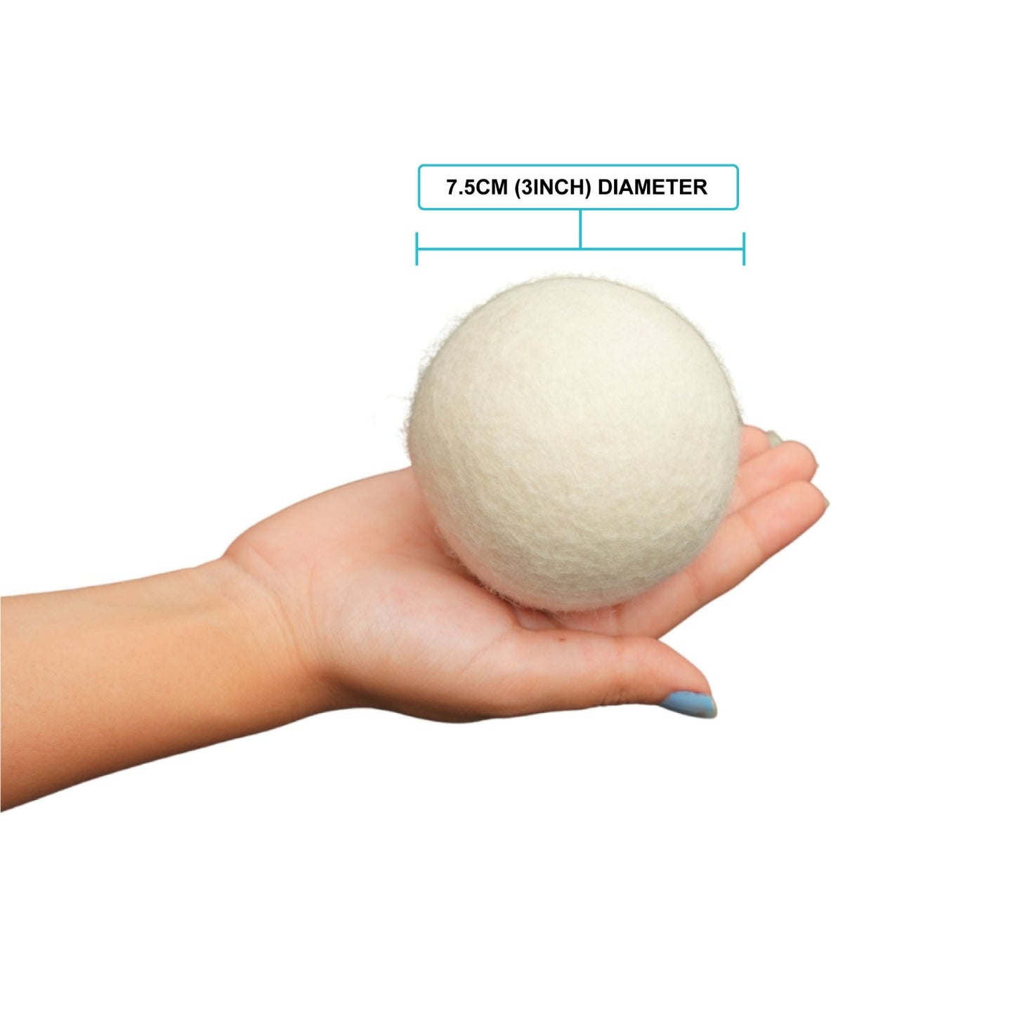 Wool Dryer Balls 7.5 cm – 6 Pack Needle-Felted Eco Designs, Handmade 100% Wool, Reusable & Eco-Friendly Laundry Balls (Leaf)