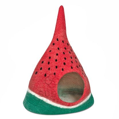 Cat Cave Strawberry Design – Handmade Eco Friendly Natural Felted New Zealand Wool