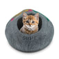 Handmade Felt Cat Cave –Eco-Friendly Pet Accessory ~Cat Cave Eucalyptus Flower ~ Cozy Beds for Cats & Kittens ~ Bonus Felt Wool Ball