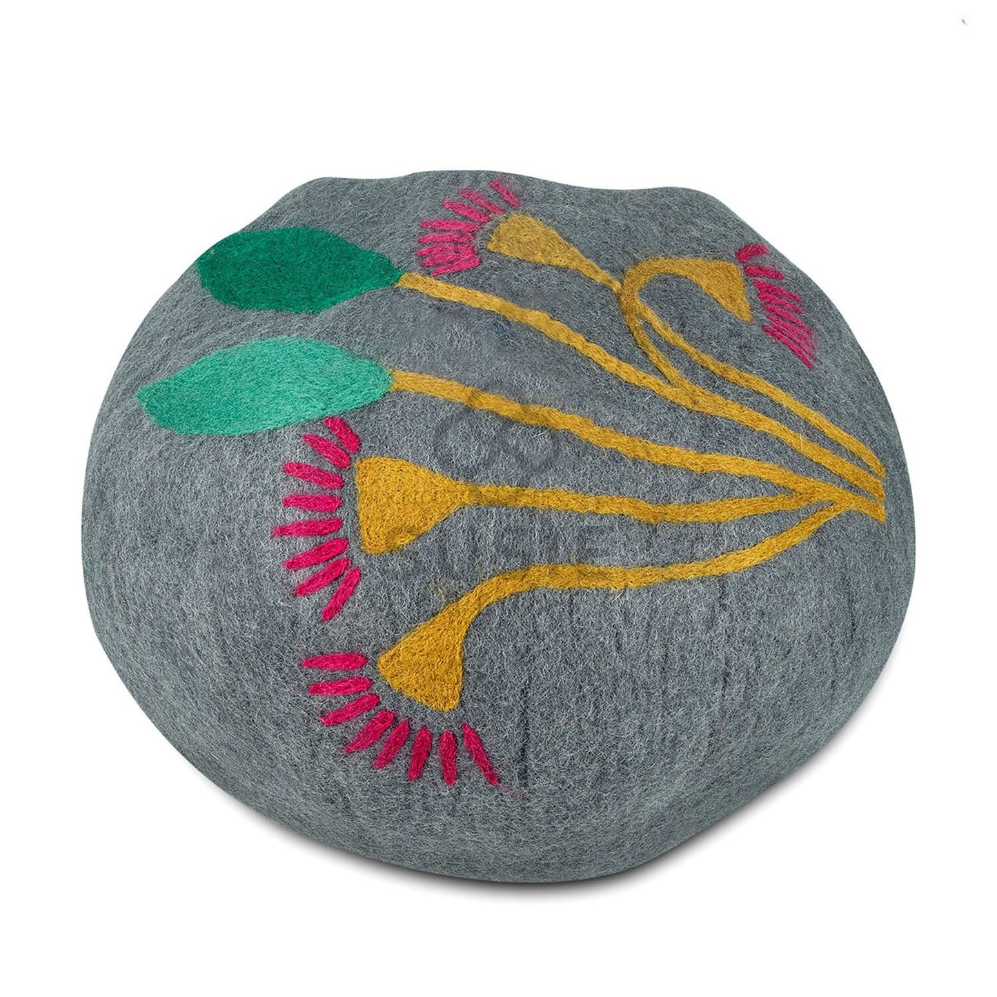 Handmade Felt Cat Cave –Eco-Friendly Pet Accessory ~Cat Cave Eucalyptus Flower ~ Cozy Beds for Cats & Kittens ~ Bonus Felt Wool Ball